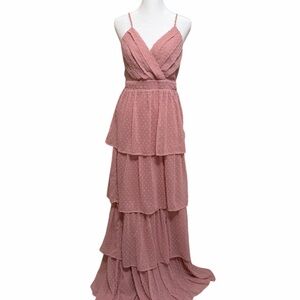 Lulu's Dusty Pink Layered Maxi Dress